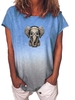 Casual Printed Crew Neck Short Sleeve T-Shirts - Noracora