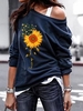 Casual Scoop Neckline Floral T-Shirts