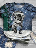 Casual Shift Crew Neck T-Shirts - Noracora