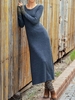 Casual Shift Long Sleeve Sweater Dresses - Noracora