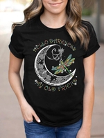 Casual Shift Short Sleeve Printed T-Shirts - Noracora