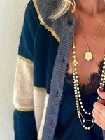 Casual Shirt Collar Shift Cardigans - Noracora