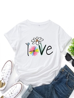 Casual Short Sleeve Cotton-Blend T-Shirts - Noracora