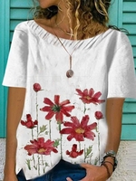 Casual Short Sleeve Printed T-Shirts - Noracora