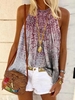 Casual Sleeveless Chiffon Floral-Print Tanks & Camis - Noracora