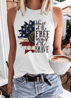 Casual Sleeveless Crew Neck Tanks & Camis - Noracora