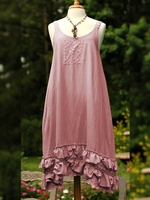 Casual Solid Cotton Scoop Neckline Auto-Clearance - Noracora