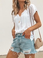 Casual Solid Short Sleeve T-Shirts