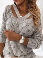 Casual Solid Sweaters - Noracora