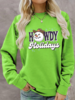 Casual Spring/Fall Christmas Snowman Daily Loose Jersey Crew Neck H-Line Regular Sweatshirts for Women