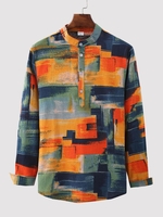 Casual Stand Collar Men-Tops >>Men-Shirts