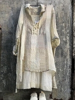 Casual Striped 3/4 Sleeve V Neck Bat Sleeve Tunic Top