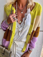 Casual Striped Cardigans - Noracora