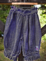 Casual Striped Linen & Cotton Bottoms