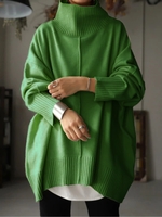 Casual Turtleneck Long Sleeve Sweaters - Noracora