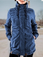 Casual Turtleneck Shift Long Sleeve Jackets - Noracora