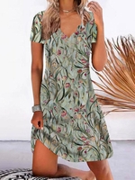 Casual V Neck Jersey Loose Shorts