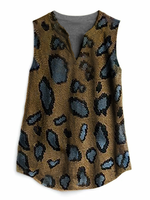 Casual V Neck Leopard A-Line Tanks & Camis - Noracora