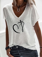Casual V Neck Loose Tunic T-shirts
