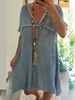 Casual V Neck Short Sleeve Causal Dresses