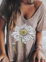 Casual V Neck T-Shirts - Noracora