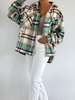 Checkered/plaid Casual Stand Collar Jackets - Noracora