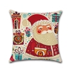 Christmas Santa Claus Cotton Linen Cushion Cover Sofa Home Festival Decorative Pillowcase - Noracora