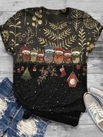 Christmas Snowman Cotton-Blend Crew Neck Casual Sweatshirts &pullover - Noracora