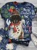 Christmas Snowman Vintage Cotton-Blend Crew Neck Sweatshirts &pullover - Noracora