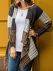 Coffee Color-Block Casual Cardigans - Noracora