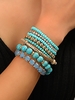Color Block Boho All Season Party Beading Crystal Turquoise Beach Style Multilayer Bracelet Bracelets for Women