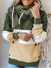 Color Block Cotton Loose Casual Hoodies & Tunic Sweatshirt