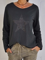 Cotton-Blend Casual Causal Tops