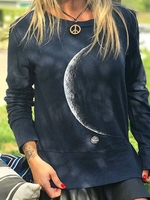 Cotton-Blend Casual Long Sleeve Casual Tops