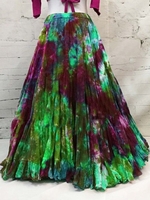 Cotton-Blend Ombre/tie-Dye Vintage Puffy Skirt