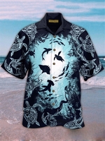 Cotton-Blend Printed Shirt Collar Men - Noracora