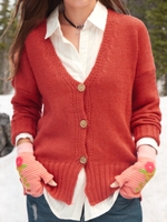 Cotton-Blend V Neck Cardigans - Noracora