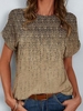 Cotton-Blend Vintage Short Sleeve Tribal T-Shirts - Noracora