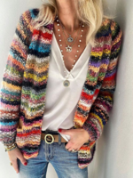Cotton Striped Boho Sweaters - Noracora