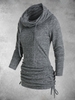 Cowl Neck Long Sleeve Shift Hoodies & Sweatshirts - Noracora