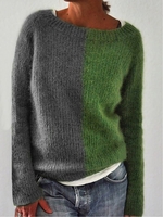 Crew Neck Acrylic Casual Sweaters - Noracora