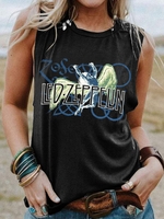 Crew Neck Casual Cotton-Blend Shift Tanks & Camis - Noracora