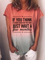 Crew Neck Casual Cotton-Blend T-Shirts - Noracora