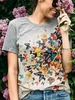 Crew Neck Casual Floral-Print T-Shirts - Noracora