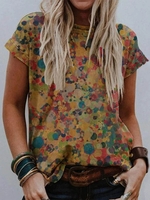 Crew Neck Casual Short Sleeve T-Shirts - Noracora