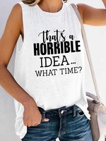 Crew Neck Casual Sleeveless Tanks & Camis - Noracora