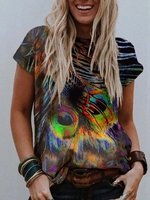 Crew Neck Casual T-Shirts - Noracora