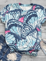 Crew Neck Cotton-Blend Casual Short Sleeve T-Shirts - Noracora