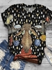 Crew Neck Cotton-Blend Short Sleeve Animal Sweatshirts &pullover - Noracora
