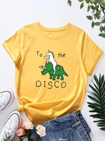 Crew Neck Cotton-Blend Short Sleeve T-Shirts - Noracora